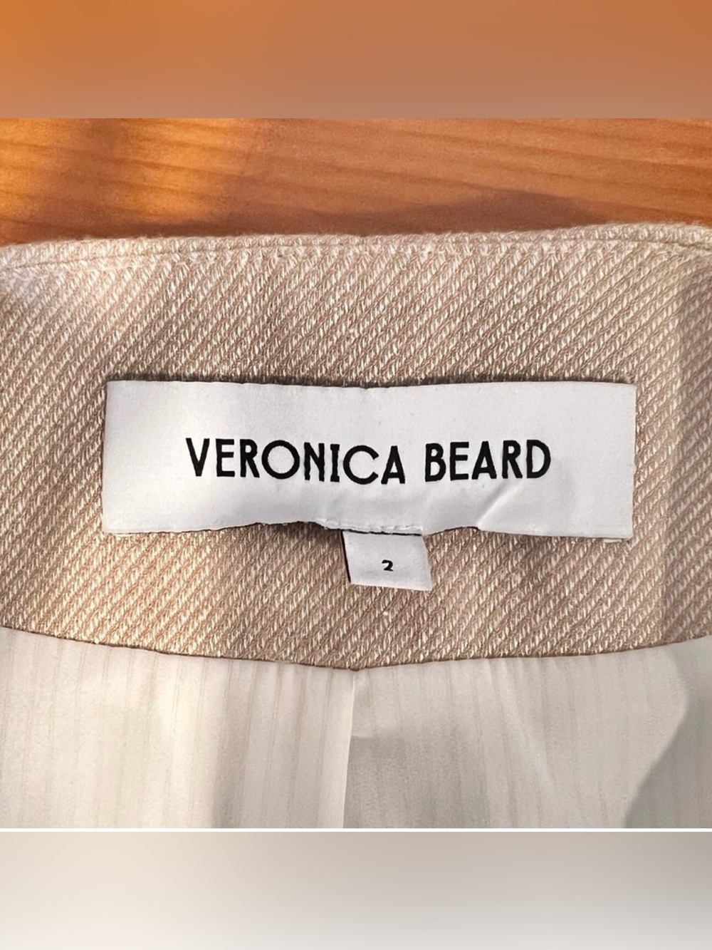 Veronica Beard Tamara Linen Blend Vest Sandalwood Melange Size 2 Coat. - Picture 6 of 12